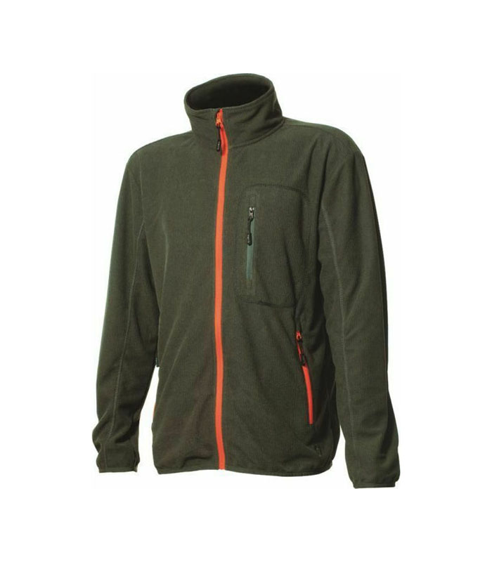 062 Ζακέτα Fleece Toxotis Olive/Orange 062 - Image 1