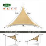 Τριγωνικό Πανί Σκίασης GRASHER Μπέζ (3.6mx3.6mx3.6m 3.6m)