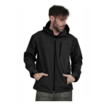 Ergo Ζακέτα Εργασίας Softshell Ψύχους με Κουκούλα Μαύρη